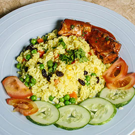 Turmeric Fried Rice And Sardines